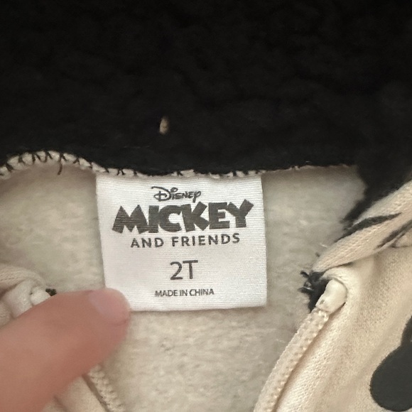 Disney Kids Mickey Mouse and Pluto Hoodie - Cream and Black - Picture 3 of 5